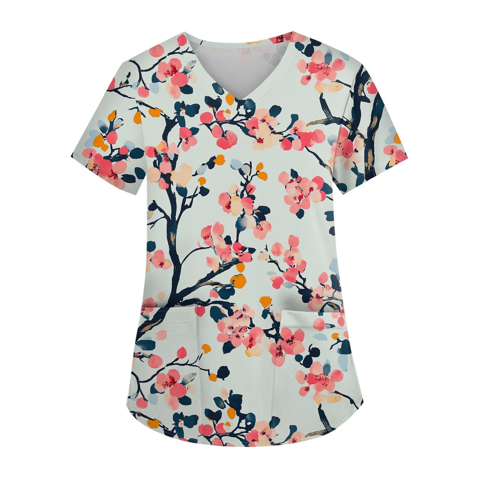 

Жіноча робоча форма з принтом і V-подібним вирізом, кишенькова захисна робоча форма L