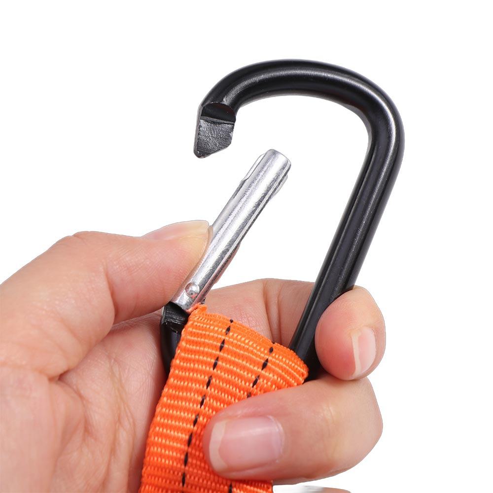 Climbing Working Safety Bungee Tether With Carabiner Hook Tool Lanyard  Outdoor Mountain