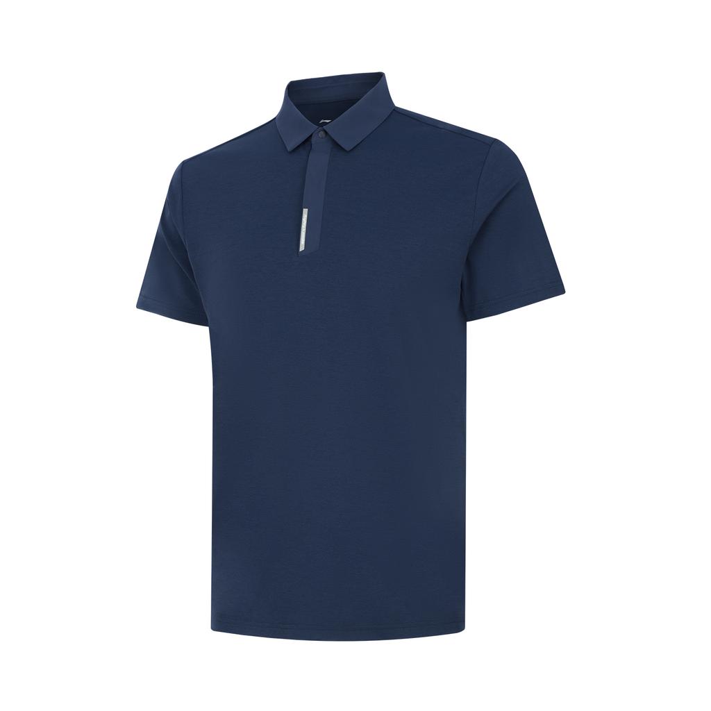 Li Ning Solid Color Comfortable Sports Polo Shirt Men Tops Deep-Navy-Blue APLU197-1