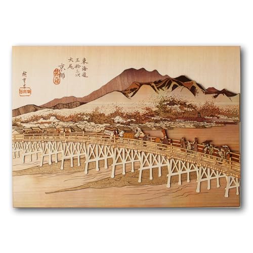 KINOWA "Kyoto Sanjo Ohashi Bridge" Woodcut Original Handmade Kit Ukiyo-e Hiroshige Fifty-three Stations of the Tokaido, Made in Japan
