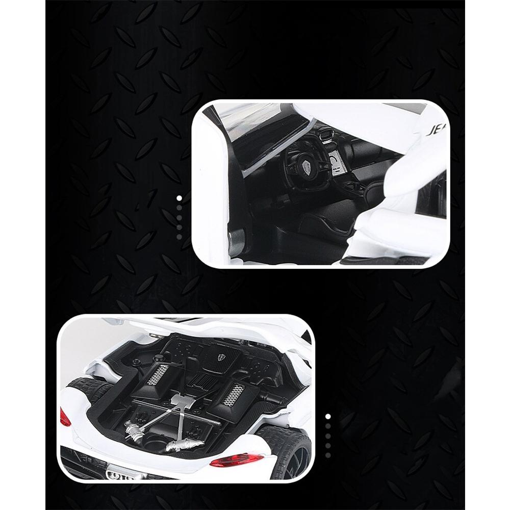 1/32 Scale Koenigsegg Jesko Zinc Alloy Model Car, with Light & Sound & Pull-Back Diecast Toys Gifts Collections Decorations For Boys