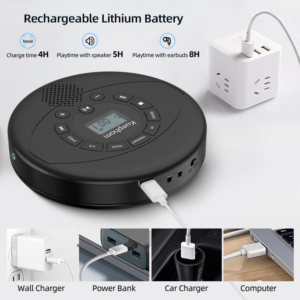 Bluetooth Portable CD Player for Home, Replay, Early Education & MP3 Playback