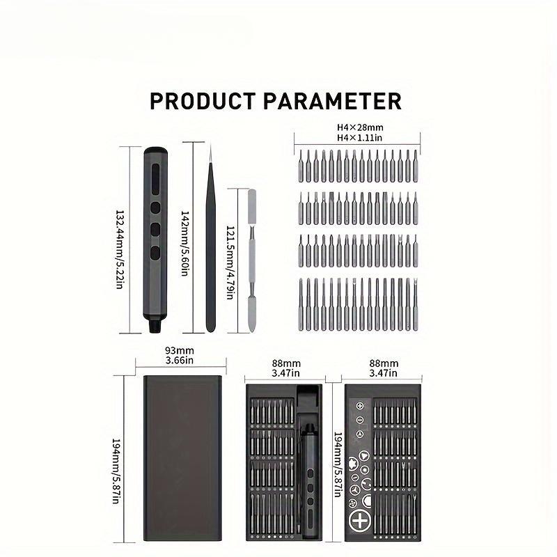 Electric Screwdriver, 68 In 1 Electric Screwdriver Kit With 64 Magnetic Bits, Precision Screwdriver Cordless Repair Tool For Phone Camera Laptop Watch