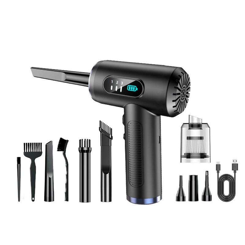 

Wireless Dust Blower with Three Adjustable Speeds LED Lights and Five Nozzles for Effective Dust Cleaning Applications Single blowing