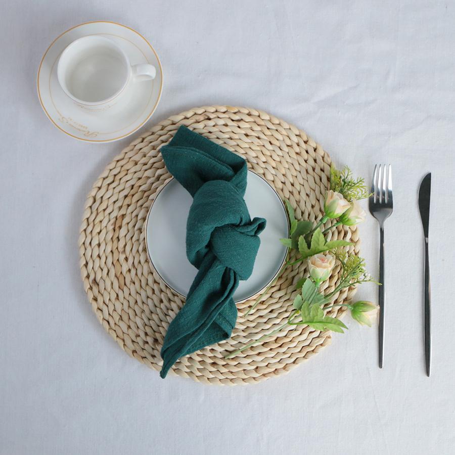 4PCS 45X60CM Large Size Gauze Cotton Napkins,Reusable Kitchen Dining Placemats,Customized Dinner Table Rustic Wedding Decor