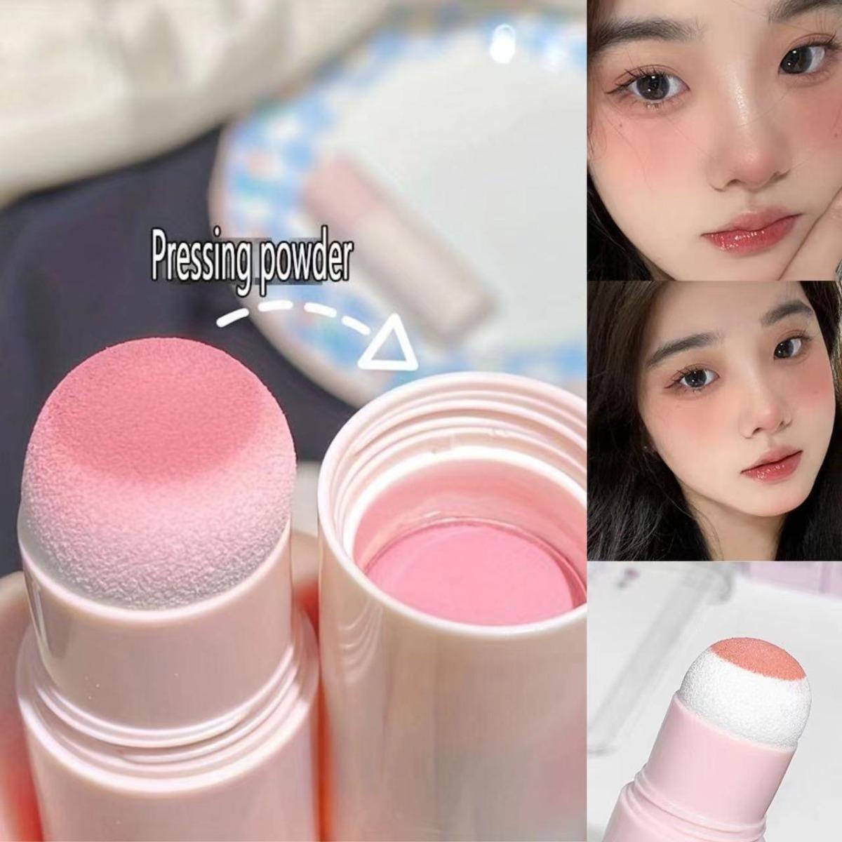 

COD 4 цвета Румяна Водонепроницаемая фиксированная головка Губка Удлиненная объемная губкаУниверсальная пудра-румяна-стик/подсветка матовая отделка