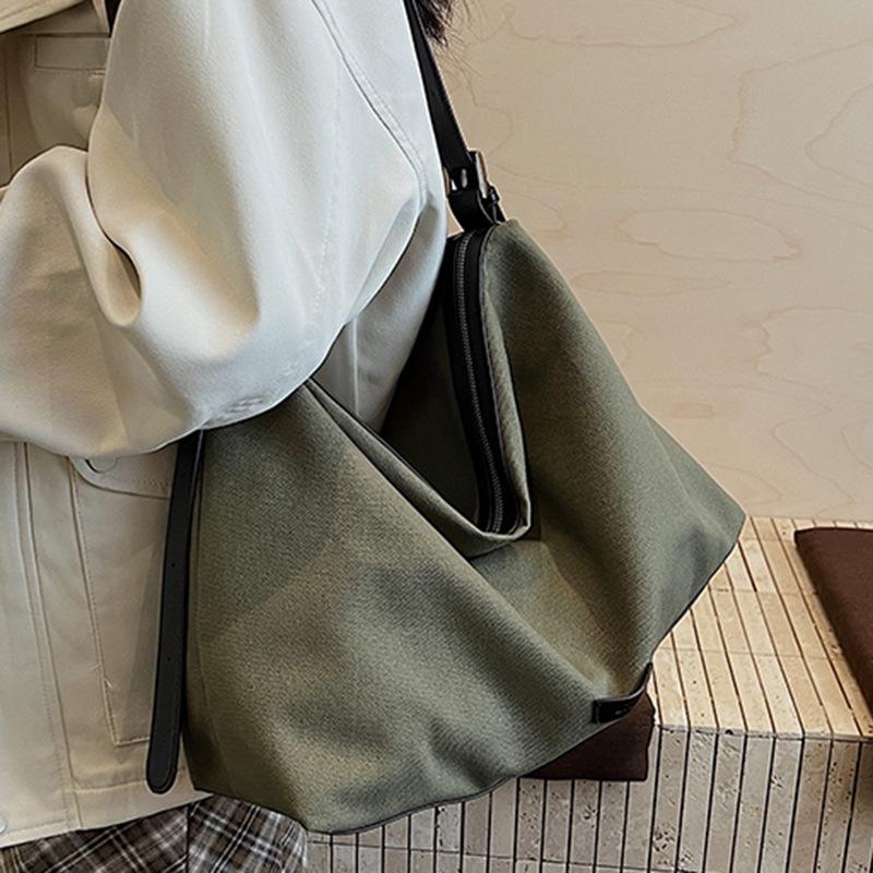 Bag Women's Bag 2025 New Trendy High-value Lazy Style Foreign Tote Bag Retro Large-capacity Shoulder Messenger Bag