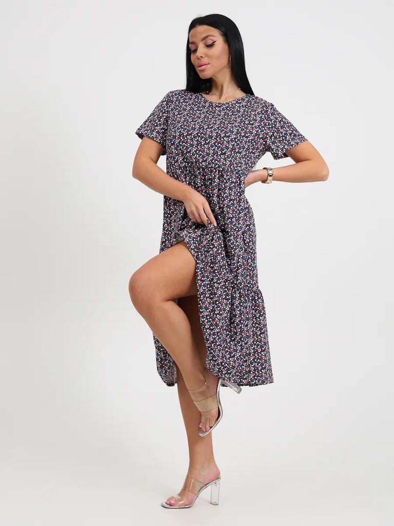 Plus size cotton house dress with pockets