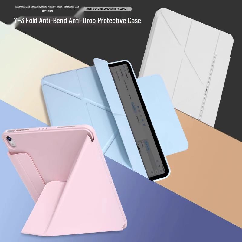 iPad A16 Protective Case with Pen Slot, Y-Fold, 10.2-inch, Drop-Proof, Compatible with Pro13 9th Gen Air 57, Buckle Closure.