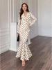 Elegant Polka Dot High-Waist Slimming Skirt & Suit Set - 2025 Autumn Collection