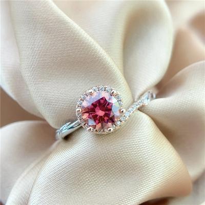Passed Diamond Test Red Mossanite Ring GRA Certified 1 Carat Ruby Ring 18K Gold Sterling Silver Woman Wedding Engagement Jewelry
