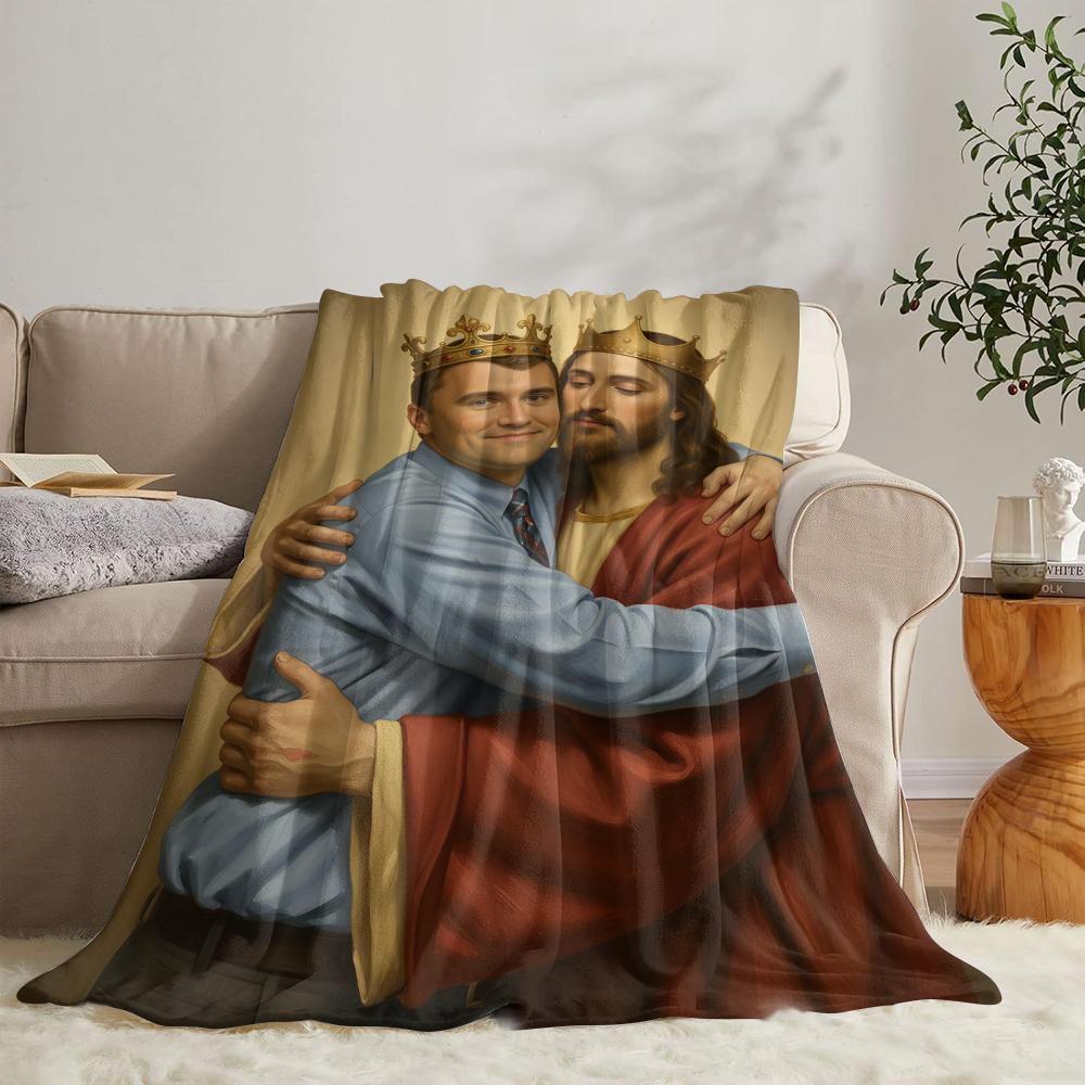 GUOYU Blanket Ccharlie Kirk Throw Soft Flannel Throw Summer Blanket Lightweight Cozy Nap Blanket for Sofa Bed Travel