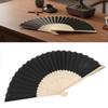 Folding Hand Fan 21cm Blank Silk Fabric Bamboo Folded Hand Fan for Wedding Daily Use