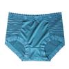 Women's Seamless Satin & Lace Mid-Waist Panties - Light Luxury, Breathable, Abdomen Control, Hip Lift, Cotton Crotch