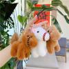 Creative Cartoon Horse Plush Doll Keychain Fuzzy Doll Backpack Accessory Cute Bag Pendant