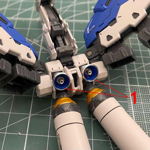 RG 1/144 RX-93-V2 Hi- Gundam Metal Vernier + Stainless Steel Parts + Decal Deluxe Edition Full Set (Silver + Blue)