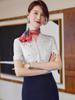 China Southern Airlines Flight Attendant Professional Suit: High-End Rose Red Vest and Dress Reception Uniform