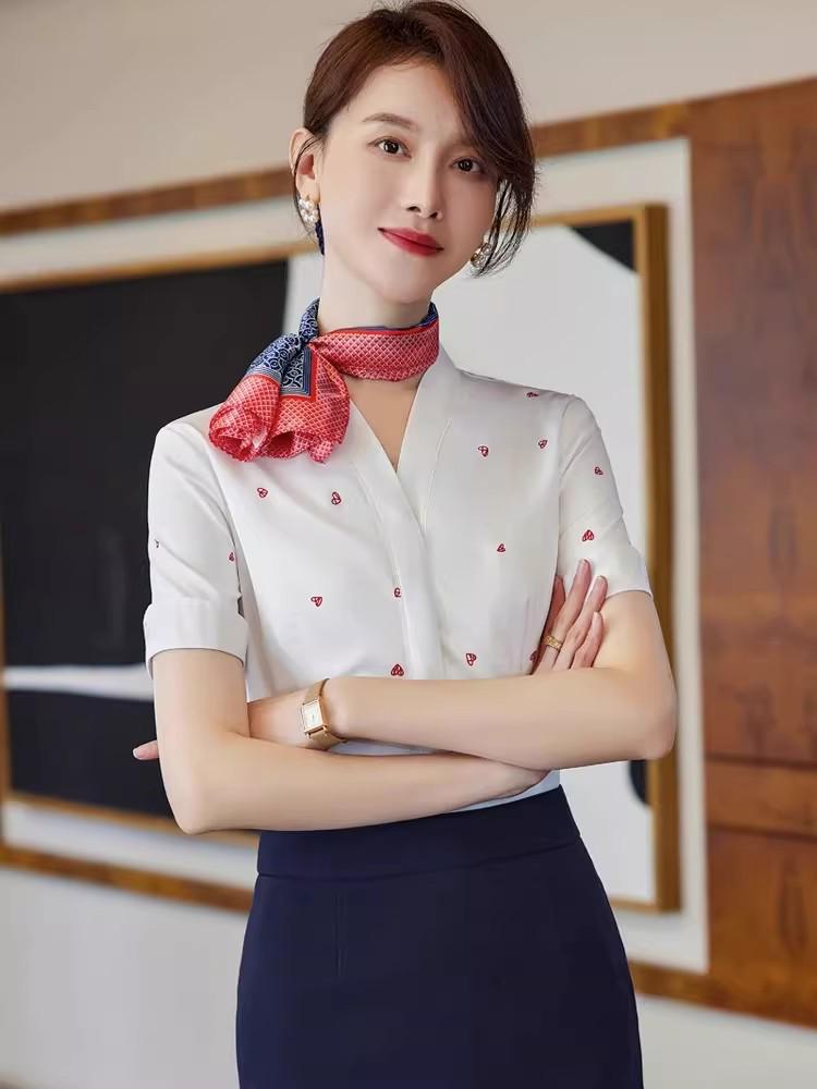 China Southern Airlines Flight Attendant Professional Suit: High-End Rose Red Vest and Dress Reception Uniform