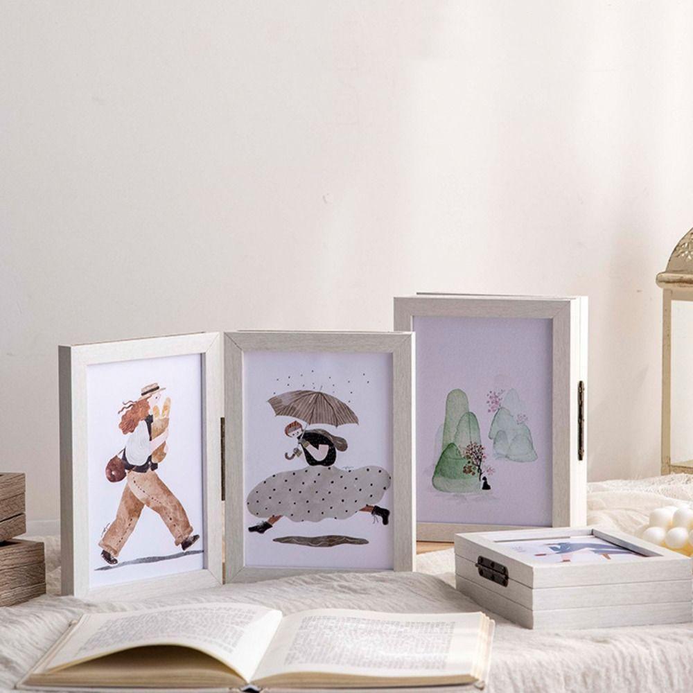 

6/7/8 Inch Picture Frame Creative DIY Display Frame Photo Frame Stand Living Room S белый
