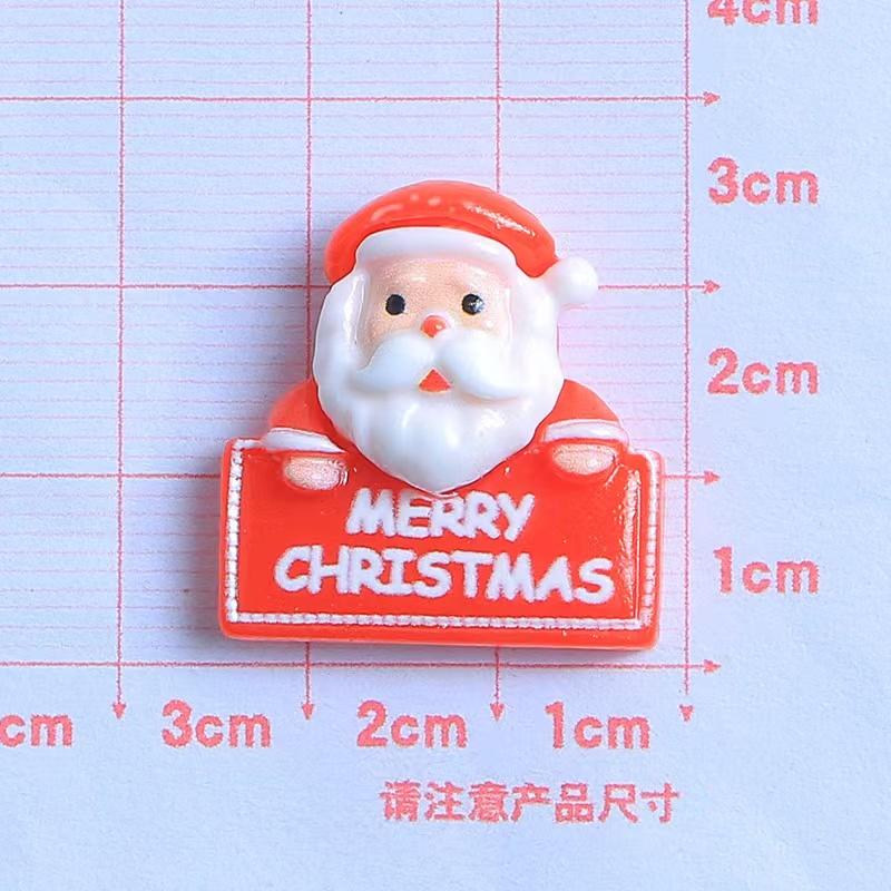 10PCS Resin Kawaii Colorful Gingerbread Man Snowman Bells Trees Flat Back Cartoon Christmas Figurines Scrapbook DIY Decor Crafts