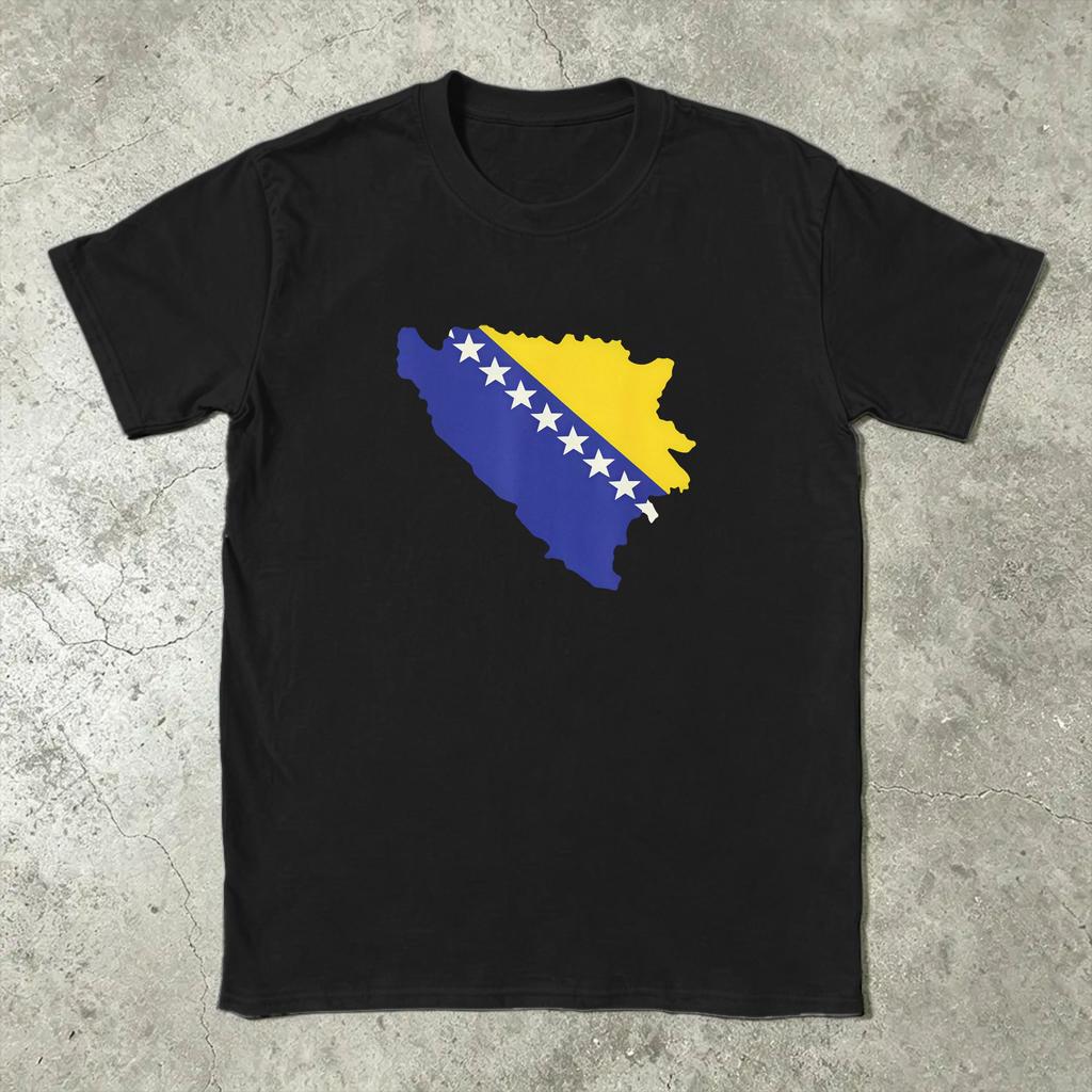 Vintage T Shirt Summer Bosnia And Herzegovina Flag Novelty Tshirts Cotton Tee Shirt For Unisex Y2k Classic Lshort Sleeve Top Tees