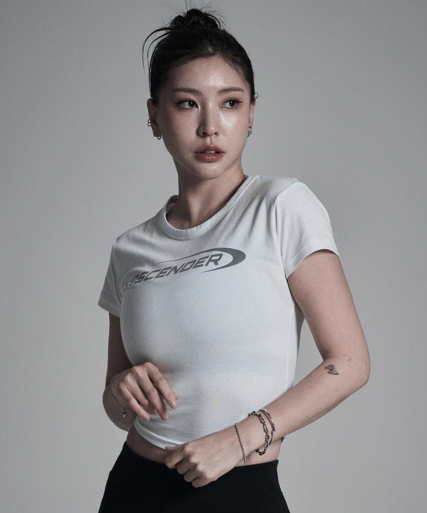 Eosendeo (Reflective) Ascending Logo Crop Short Sleeve [White]