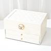 Luxury Three-Layer Leather Jewelry Box with Lock & Drawer for Earrings