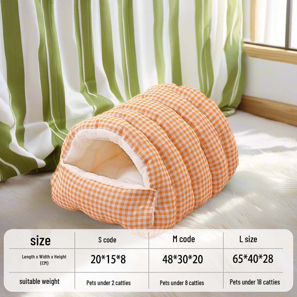 All-Season Warm Pet Nest: Enclosed, Washable Cat & Dog Bed