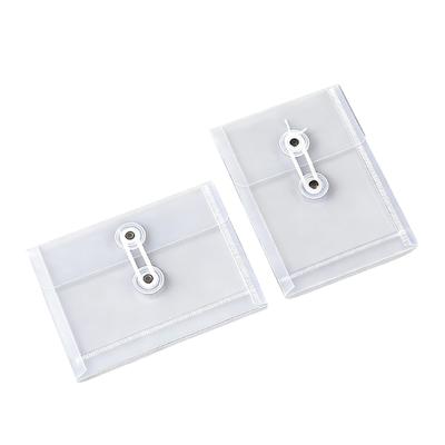 10Pcs Clear Plastic File Bag with String Closure Waterproof Document Envelope Receipts Organiser Pouches for Offices