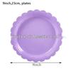 Purple Party Disposable Tableware Set: Plates, Cups, Napkins, Cutlery