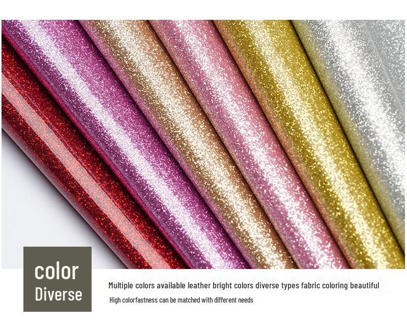 Non-Shedding Soft Glitter PU Leather Fabric Mirror Finish