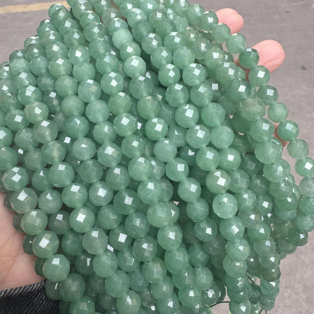 Faceted Green Aventurine Beads for DIY Jewelry Making