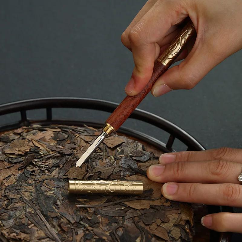 Special for Pu'er Tea Knife Solid Wood Tea Needle Exquisite Dual-Purpose Stainless Steel Pry Tea Utensils