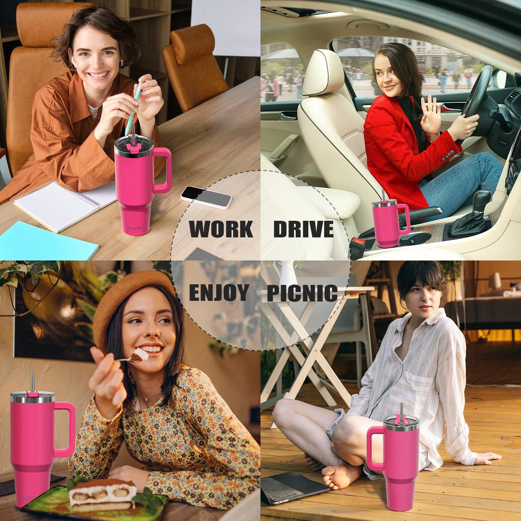 30oz 40oz Becher mit großem Fassungsvermögen mit Griff und Deckel Edelstahl Thermisch Doppelwandig 304 Vakuumflasche Büro und Zuhause Isoliert