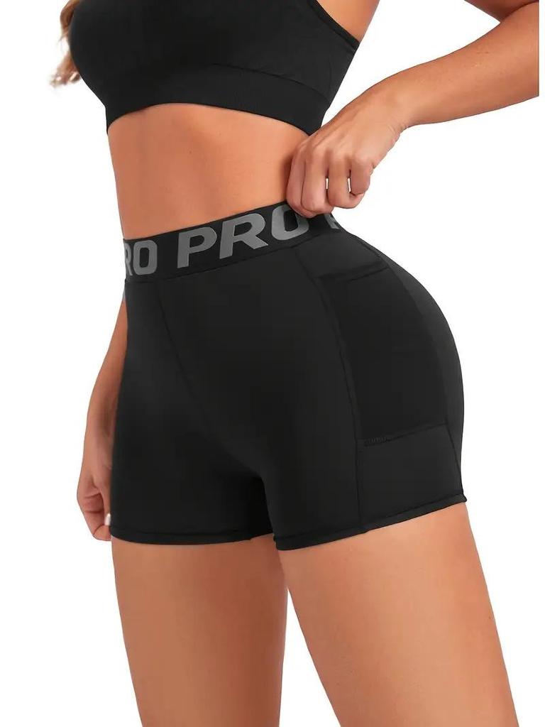 Women's Quick-Dry Fitness Shorts with Pocket - Running, Training & Yoga
