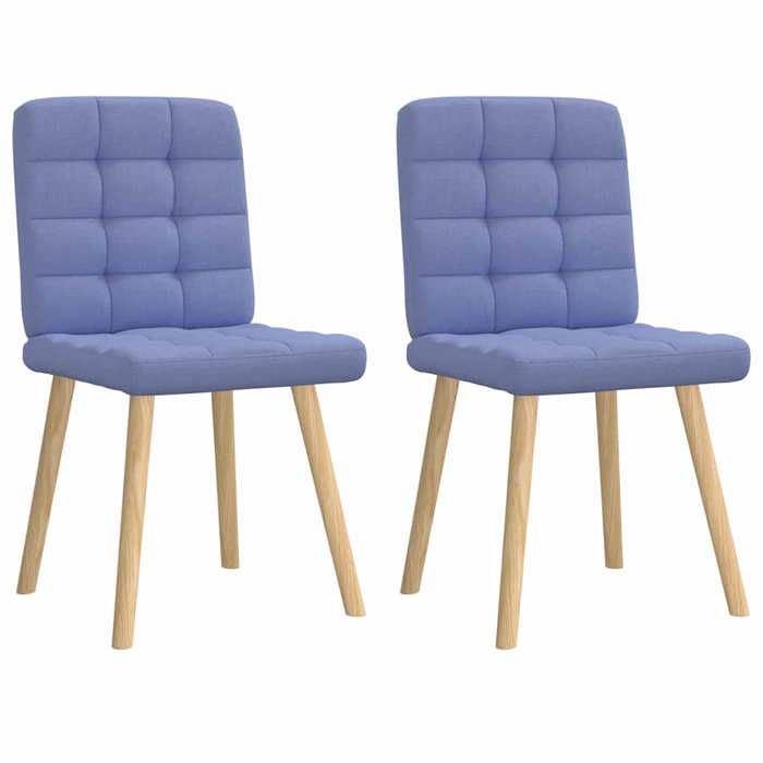 VidaXL Chaises à manger lot de 2 bleu jean tissu, chaise, chaise de salon, chaise d'accent, chaise de cuisine, siège de 4101101