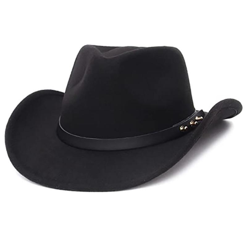 

Cowboy Hat Christmas Travel Cap Western Hat Outdoor Sun-Protect Jazz Cap Western Cowboy Hat Tibetan Hat Style 1 чорний