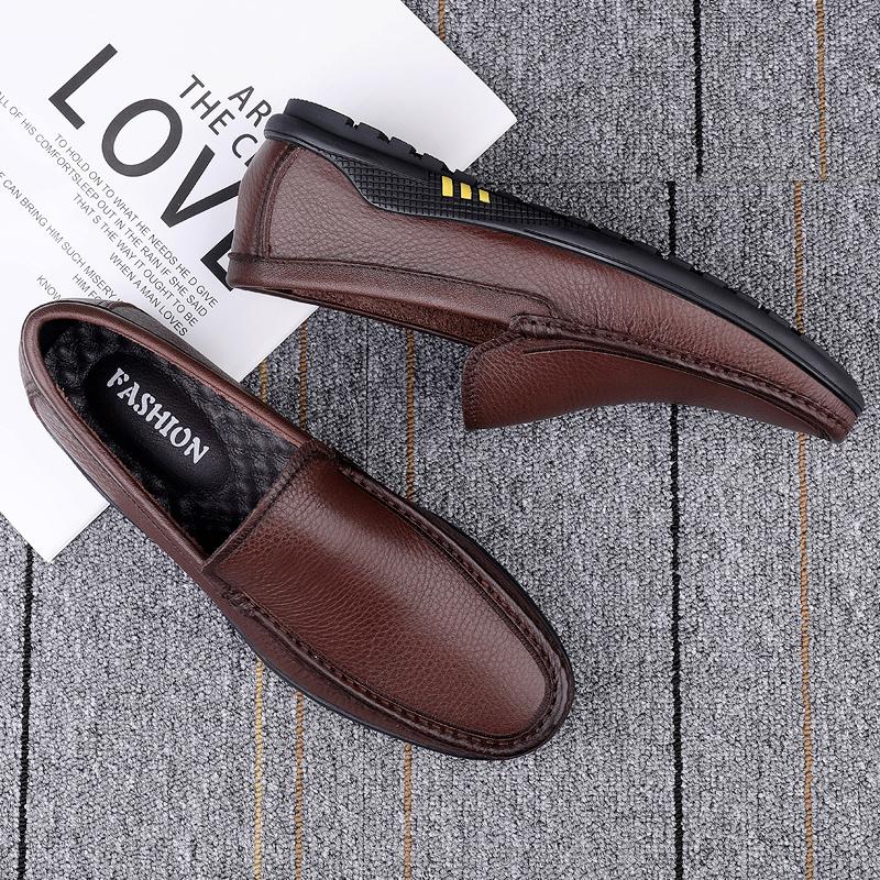 Scarpe Casual da Guida da Uomo di Marca di Lusso Comfort Mocassini da Uomo Piatti in Gomma Resistente all'Usura Scarpe da Uomo Moda in Vera Pelle Slip-On