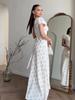 Elegantes Retro-Kurzarm-Taillenbetonendes Kleid für Damen, Frühjahr 2025