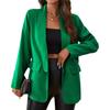 Blazer da Donna Monocolore con Revers Tacca Monopetto Manica Lunga Tasca Decorativa Giacca Suit Casual Vestibilità Larga Abbigliamento da Ufficio