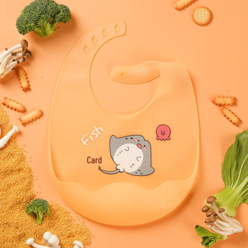 Ultra-Thin Waterproof Silicone Bib for Babies - Soft and Durable Drool and Food Catcher