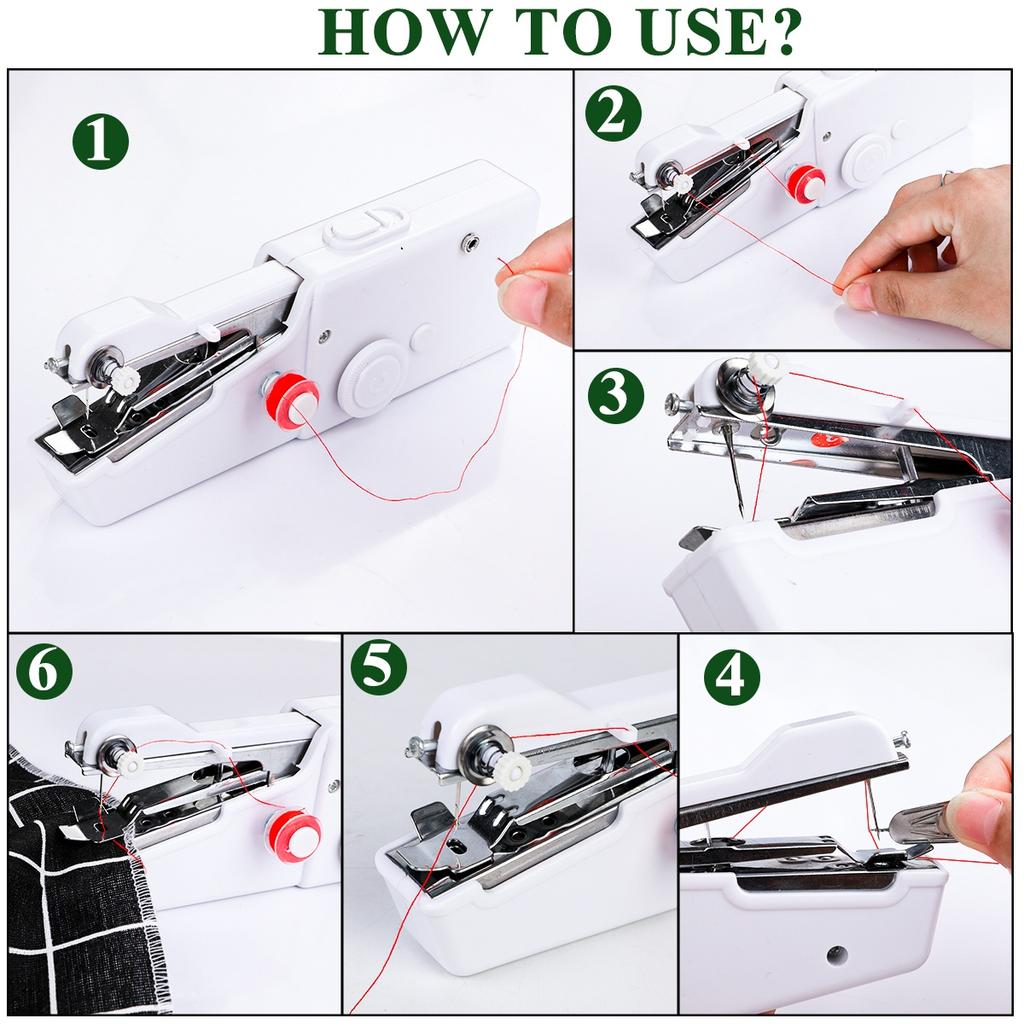 Portable Handheld Sewing Machines Kit Stitch Sew Needlework Cordless Clothes Fabrics Electric Sewing Machine with 27PCS Sewing