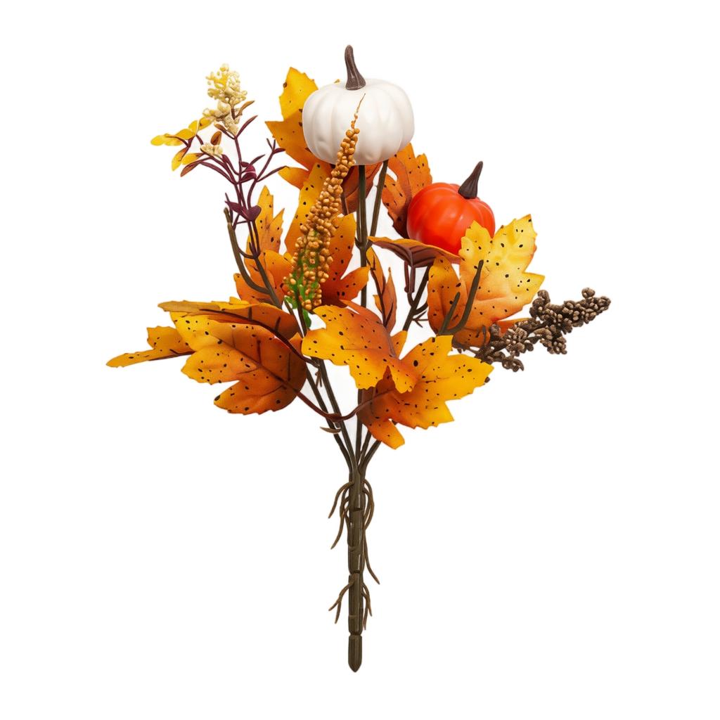 12pcs Fall Floral Picks 7 5 9 5 Inch Pumpkin Picks Maple Leaf Stems Artificial Fall Flower for Halloween Thanksgiving DIY Table Centerpiece Home Decor