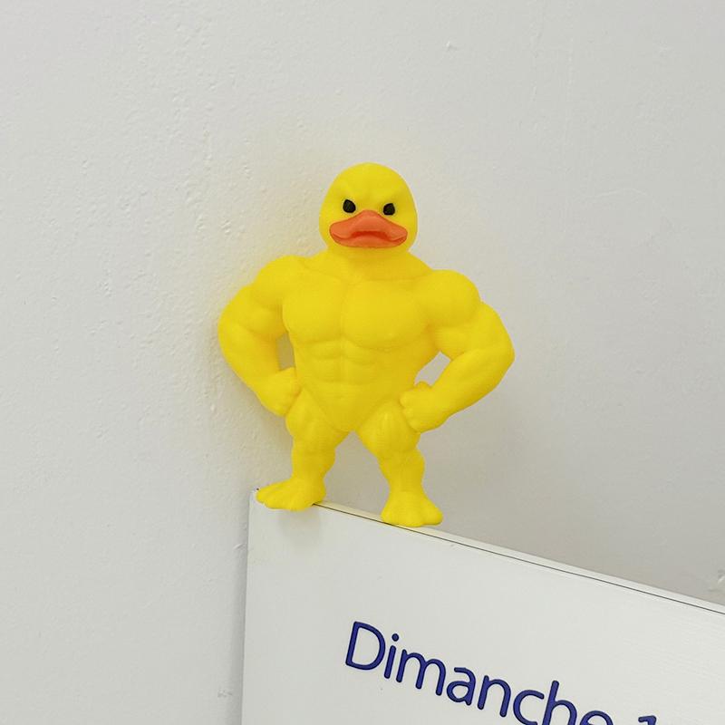 2025 3D Muscle Duck  Creative Bookshelf Whimsical Figurine Crafts Duck Statue Desktop Ornament Christmas  Halloween Gift