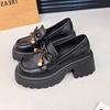 Thick-soled women's new autumn skirt heightening British style versatile small leather shoes single shoes women