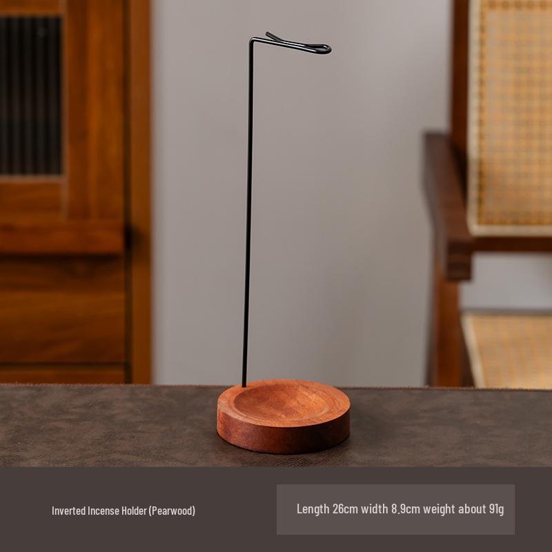 Zen Incense Ornament: Hanging Incense Burner with Creative Holder & Solid Wood Base for Home or Office Use