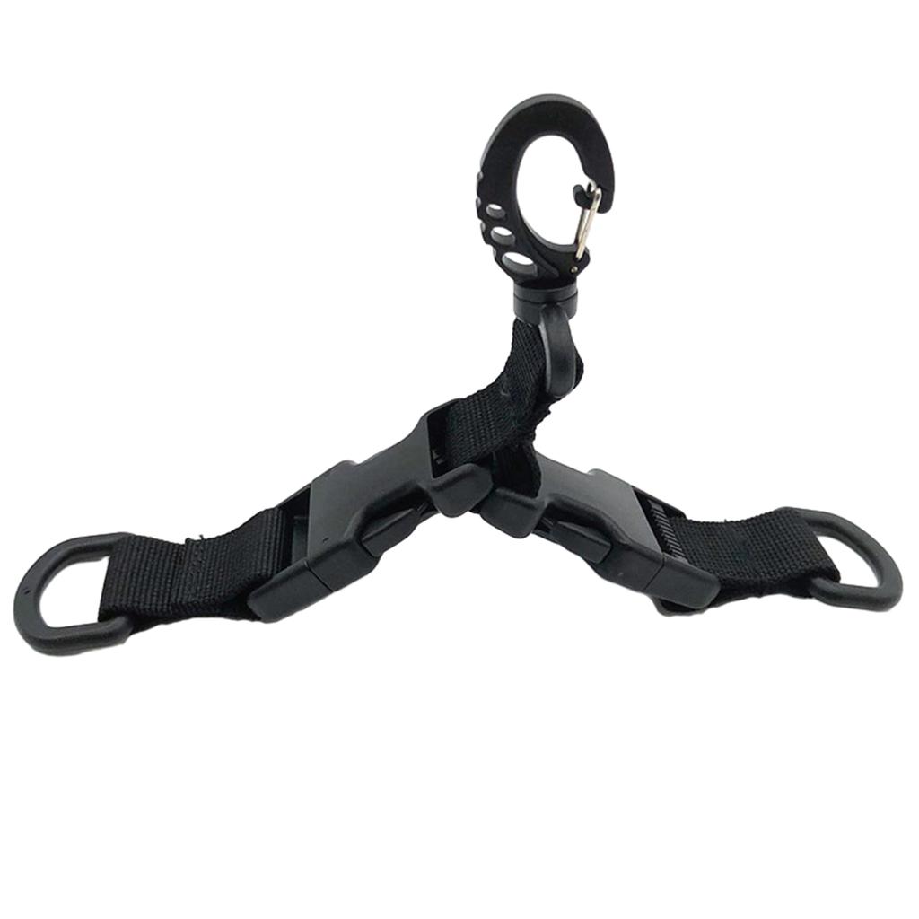 Multifunctional Backpack Hook Tactic Nylon Webbing Carabiner Quick Release Hanging Buckle Double-Split D-Shaped Keychain