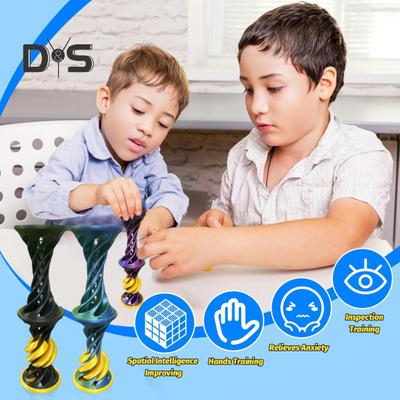 3D Printed Spiral Toy with Launching Ball Impossible Pyramid Passthrough Sculpture Vortex Thread Illusion Stress Relief Kids Adults Mini Spiral