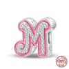 Authentic Pink Charm Bead Charms Bead Charms Copper 26 Letter Charm Bead Charms Compatible With Authentic Bracelets Do It Yourself Jewellery Making Wo