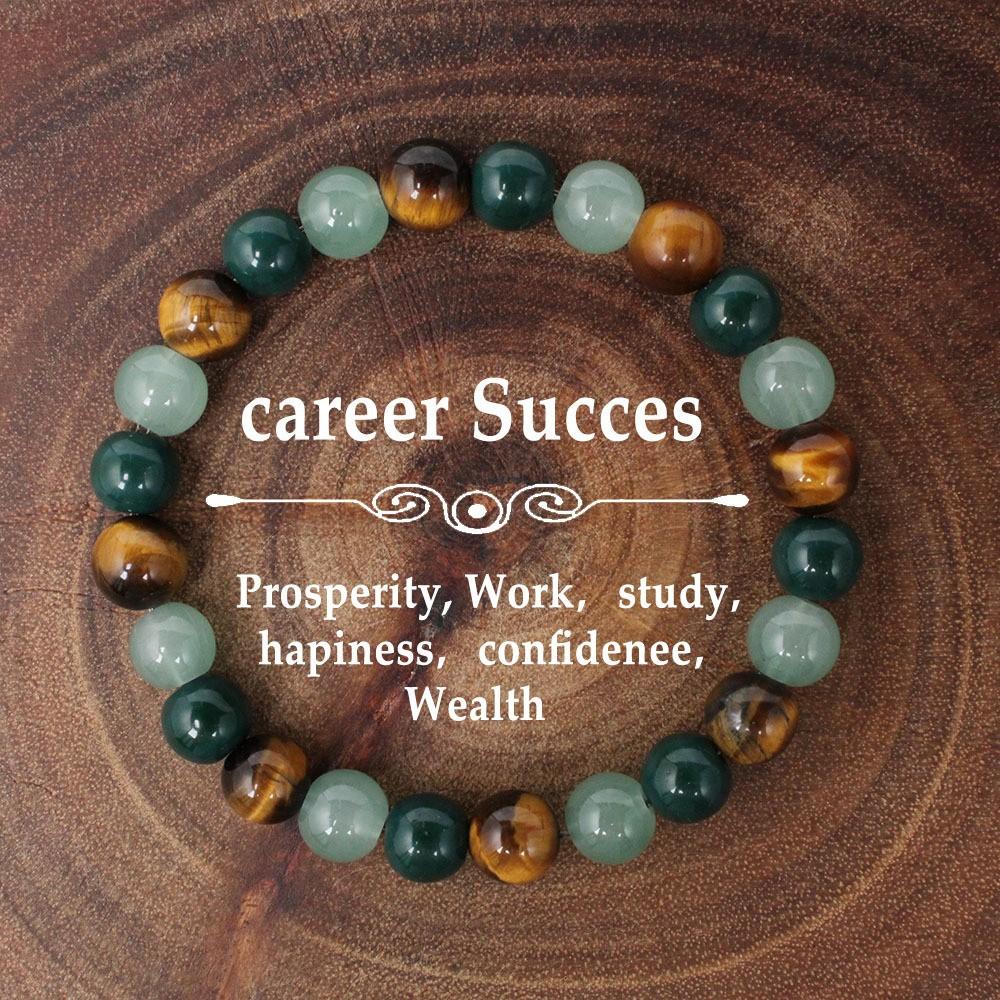 Green Aventurine Tiger Eye And Dark Green Agate Beaded Bracelet Natural Fashion Jewelry For Men And Women Daily Wear Simple Versatile Accessory